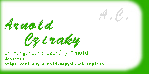arnold cziraky business card
