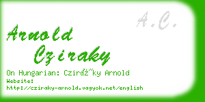 arnold cziraky business card